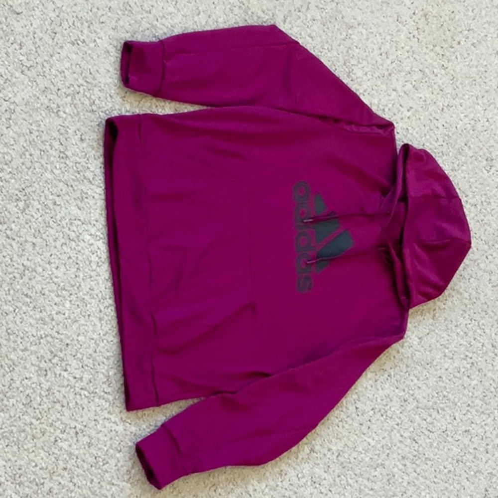 Mens large Adidas sweatshirt, burgundy color with black writing